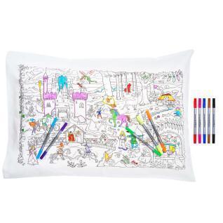 Kleur- en leerkussensloop voor kinderen - sprookjes en legenden Eat Sleep Doodle [Taille 75x50 cm]